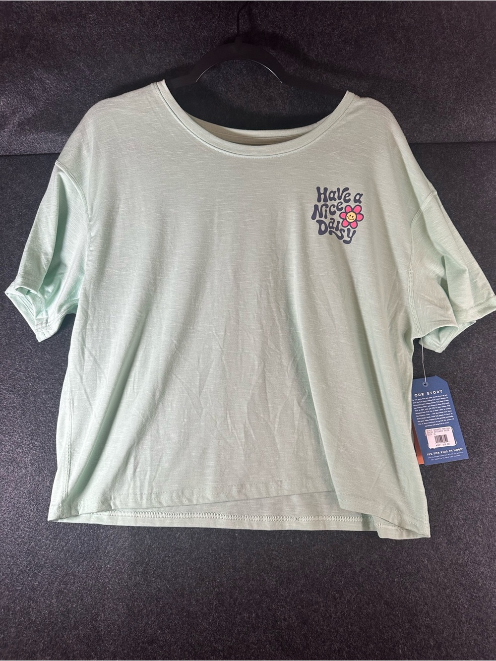 Life is Good Women's Have a Nice Daisy Crusher Active Tee Gossamer Green XL